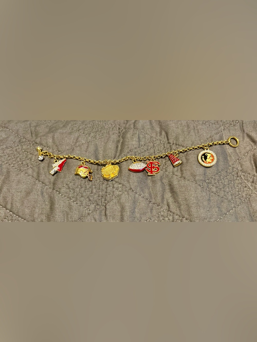 Danbury Mint Gold-Tone Enamel Charm Bracelet - Florida State - Picture 3 of 7